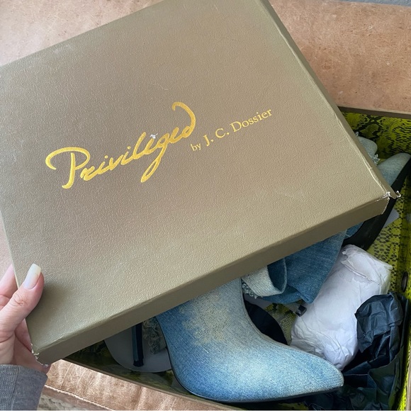 Privileged Denim Jean thigh high heels - Picture 3 of 5